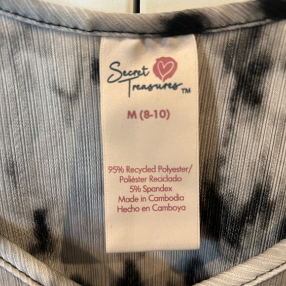 B4.13 Secret Treasureās 2 pc intimate set w/adjustable straps black/gray. Sz8-10 - Picture 4 of 5